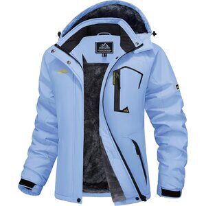 Women's Light Blue Ski Jacket Waterproof Jacket Windproof Winter Coats